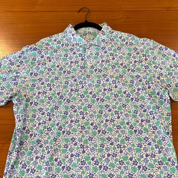 Rhoback Other - Rhoback Blue and Green Floral Polo Shirt